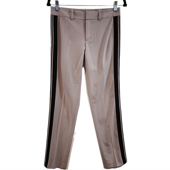 Vince Wool Blend Trouser Pants Tuxedo‎ Stripe Cropped Ankle Pant Grey/Black sz 0 - Picture 2 of 10